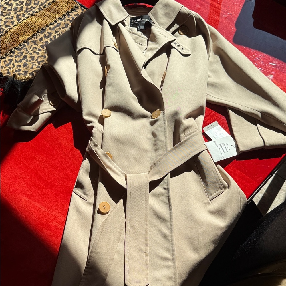 Ralph Lauren Beige Double-Breasted Trench Coat